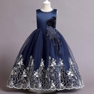 Kids Big Girls Summer Fashion Party Cute Sweet Solid Color Bow Pleated Sleeveless Mesh Party Tutu Dress