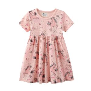 Kids Toddler Girls Summer Cute Cartoon Animal Print Dress