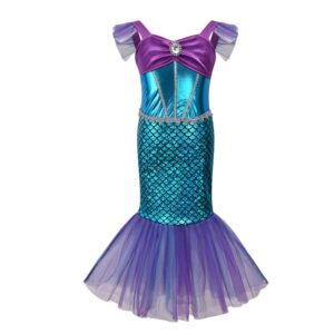 Kids Toddler Girls Summer Cute Personality Mermaid Fairy Tale Princess Ellie Play Dress Sleeveless Dress