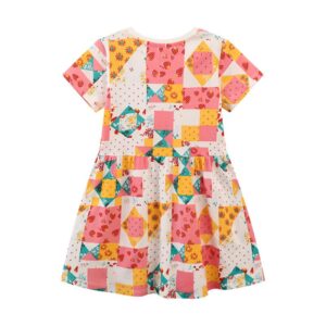 Children Kids Baby Fashion Girls Short Sleeve Flower Print Princess Dress