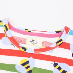 Children Kids Baby Fashion Girls Short Sleeve Bee Stripe Print Princess Dress