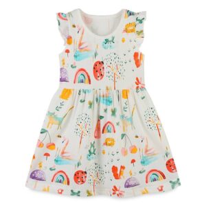 Children Kids Baby Fashion Girls Casual Basic Sleeveless Cartoon Print Dress