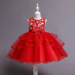 Children Kids Baby Fashion Girls Sleeveless Mesh Evening Princess Dress
