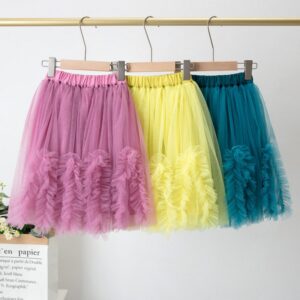 Children Kids Baby Fashion Girls Casual Basic Solid Color Tutu Mesh Skirt