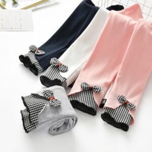 Children Kids Baby Fashion Girls Casual Basic Cute Bowknot Leggings Pants