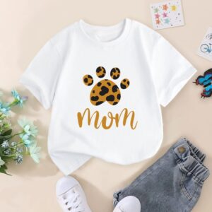 Children Kids Baby Fashion Girls Casual Basic Leopard Print Short Sleeve T-Shirt