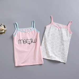 Children Kids Baby Fashion Girls Casual Basic Cat Print Sleeveless Sling Vest Top