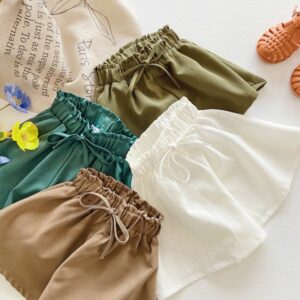 Children Kids Baby Fashion Girls Casual Basic Solid Color Shorts