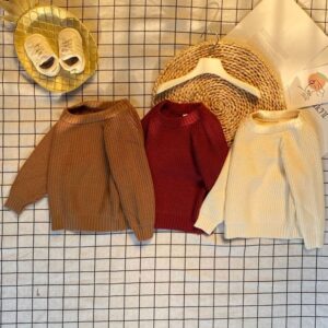 Children Kids Baby Fashion Girls Boys Casual Basic Long Sleeve Knitted Sweater