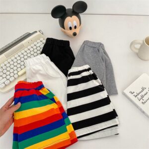 Children Kids Baby Fashion Boys Girls Casual Basic Stripe Print Shorts