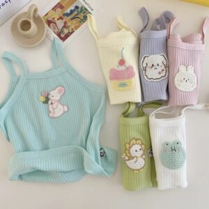 Children Kids Baby Fashion Girls Casual Basic Sleeveless Candy Color Sleeveless Camisole