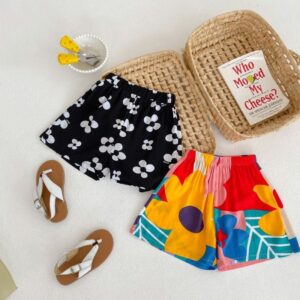 Children Kids Baby Fashion Girls Casual Basic Flower Print Shorts