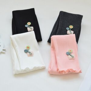 Children Kids Baby Fashion Girls Casual Basic Flower Leggings Pants