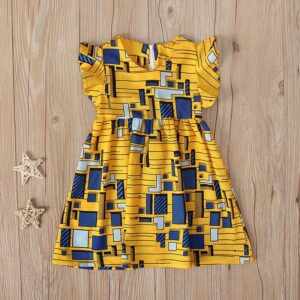 Children Kids Baby Fashion Girls Ruffle Sleeve Print Bohemian Princess Dress