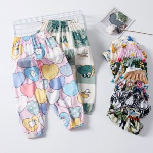 Children Kids Baby Fashion Girls Boys Basic Casual Print Thin Pants