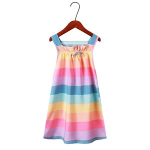 Children Kids Baby Fashion Girls Sleeveless Print Suspender Dress