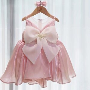 Children Kids Baby Fashion Girls Sleeveless Bow Knot Birthday Princess Dress