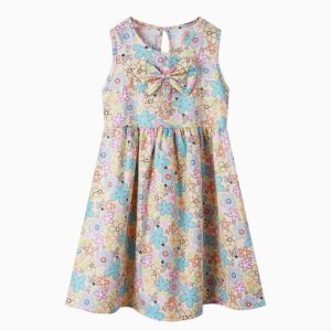 Children Kids Baby Fashion Girls Sleeveless Print Casual Dress