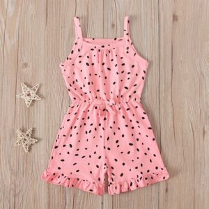 Toddlers Newborn Baby Fashion Girls Casual Basics Sleeveless Polka Dot Print Print Romper