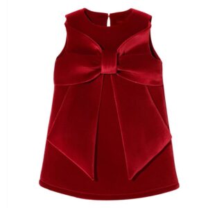 Children Kids Toddlers Fashion Girls Sleeveless Red Bow Princess Dress
