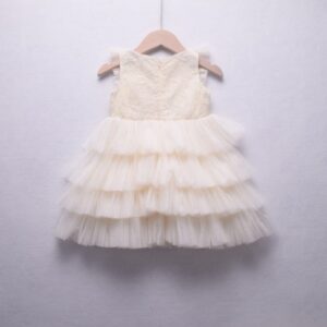 Children Kids Toddlers Fashion Girls Sleeveless Solid Color Mesh Princess Dress