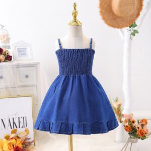 Children Kids Baby Fashion Girls Denim Dress
