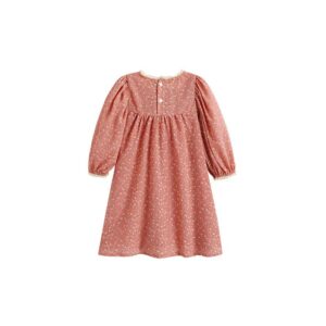 Children Kids Baby Fashion Girls Long Sleeved Flower Print Round Neck Dress