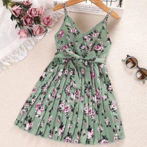 Children Kids Baby Fashion Girls Floral Print Princess Suspenders Dress