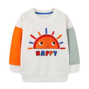 Children Kids Baby Fashion Girls Long Sleeve Cartoon Sun Print Round Neck Pullover Sweatshirt