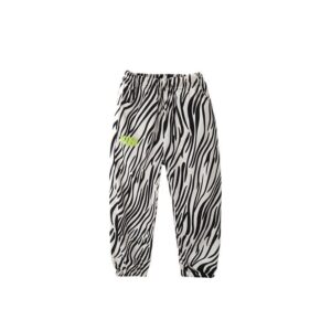 Kids Casual Letter Pattern Zebra Pants