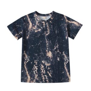 Girls Fashion Round Neck Tie-dye Casual Dress
