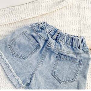 Children Kids Toddlers Fashion Girls Color Matching Thin Denim Shorts