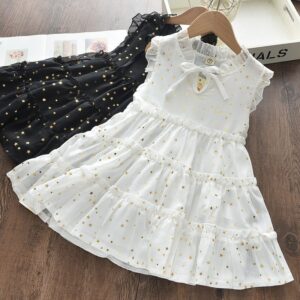 Children Kids Toddlers Girls Sleeveless Bronzing Princess Dress