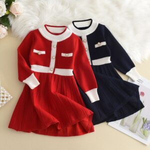 Children Kids Toddlers Girls Long Sleeve A-Line Dress