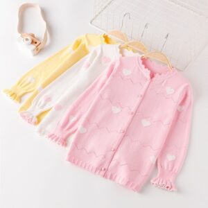 Children Kids Toddler Girls Long-Sleeved Thin Knitted Cardigan