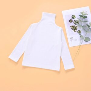 Children Kids Toddlers Girls Solid Color Long-Sleeved Turtleneck Top