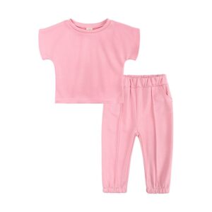 Children Kids Toddler Girls Short Sleeve Top And Pants 2pcs Set