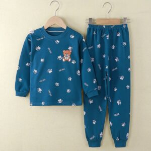 Kids Toddler Girls Boy Fashion Cotton Cartoon Pattern Long Sleeve Pants Set