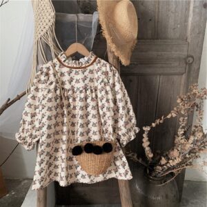 Kids Toddler Girls Fashion Long Sleeve Vintage Dress