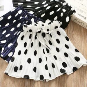 Kids Toddler Girls Fashion Pleated Cute Polka-Dot Shorts