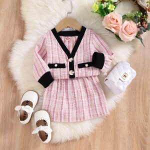 Baoxin Children's Clothing Girls Autumn Sweet Woolen Tops And Skirts Two-Piece Children's Suits
