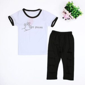 Girls Round Neck Letter Printed T-Shirt And Pants Set