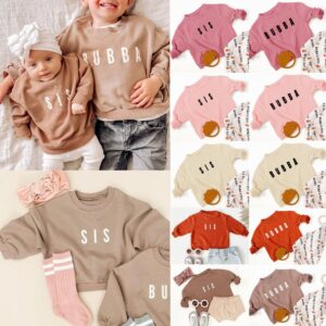 Kids Casual Letter Pattern Round Neck Long Sleeve Sweatshirt