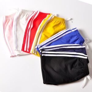 Kids Casual Stripe Solid Color Sport Elastic Waist Shorts