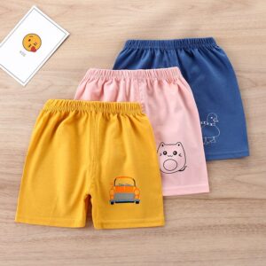 Kids Casual Cartoon Animal Pattern Loose Elastic Shorts