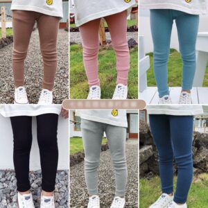 Girls Basic Solid Color Elastic Pants