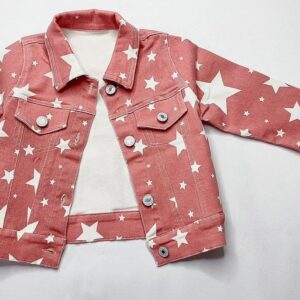 Kids Casual Star Leopard Tie-dye Lapel Single-breasted Long Sleeve Coat