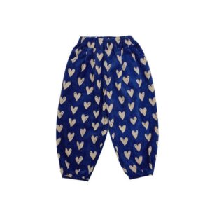 Kids Autumn Casual Heart Pattern Pants