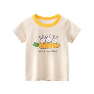 Girls Cute Letter Cartoon Pattern Printed T-Shirt