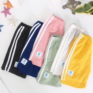 Kids Fashion Trademark Decoration Striped Shorts
